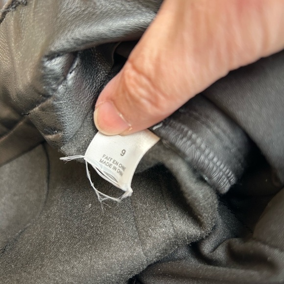 Vegan leather black pants, L-XL, high-waisted, wide legs, Grunge Streetwear - Picture 8 of 9